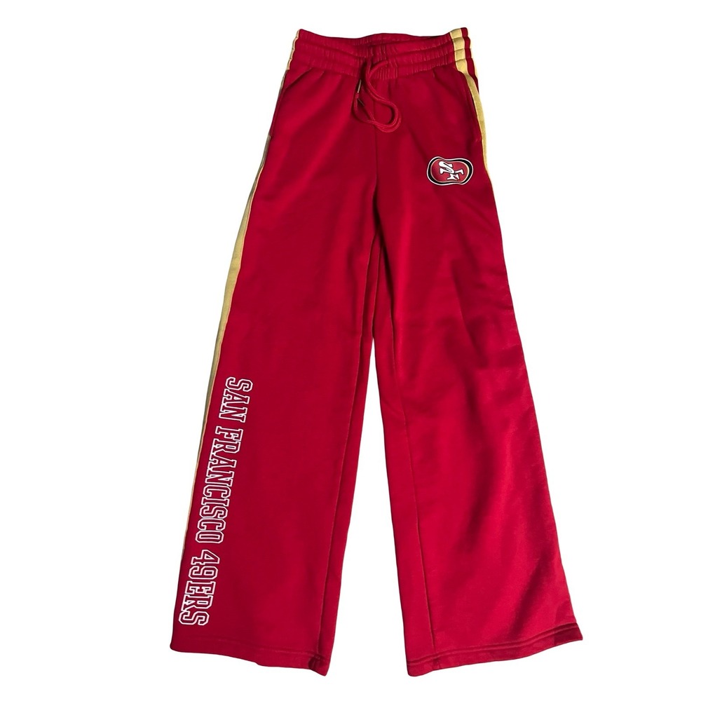 NFL Team Apparel San Francisco 49ers Sweatpants Red XS Wide Leg Fleece JPLF687F‎